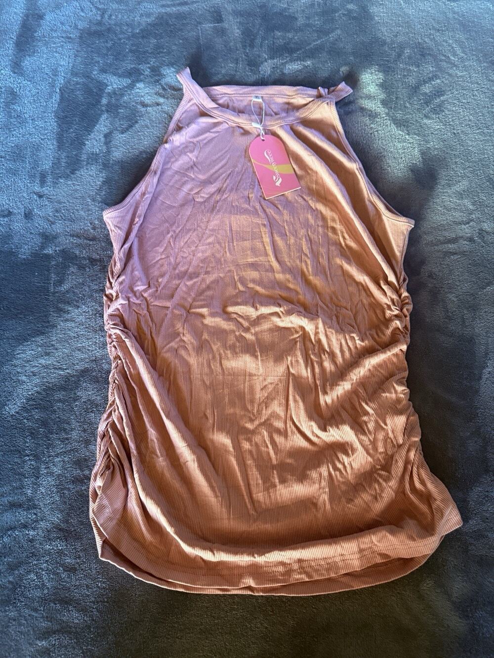 Maternity Tank Top Women’s XL Pink Mauve Pregnancy Ribbed NWT